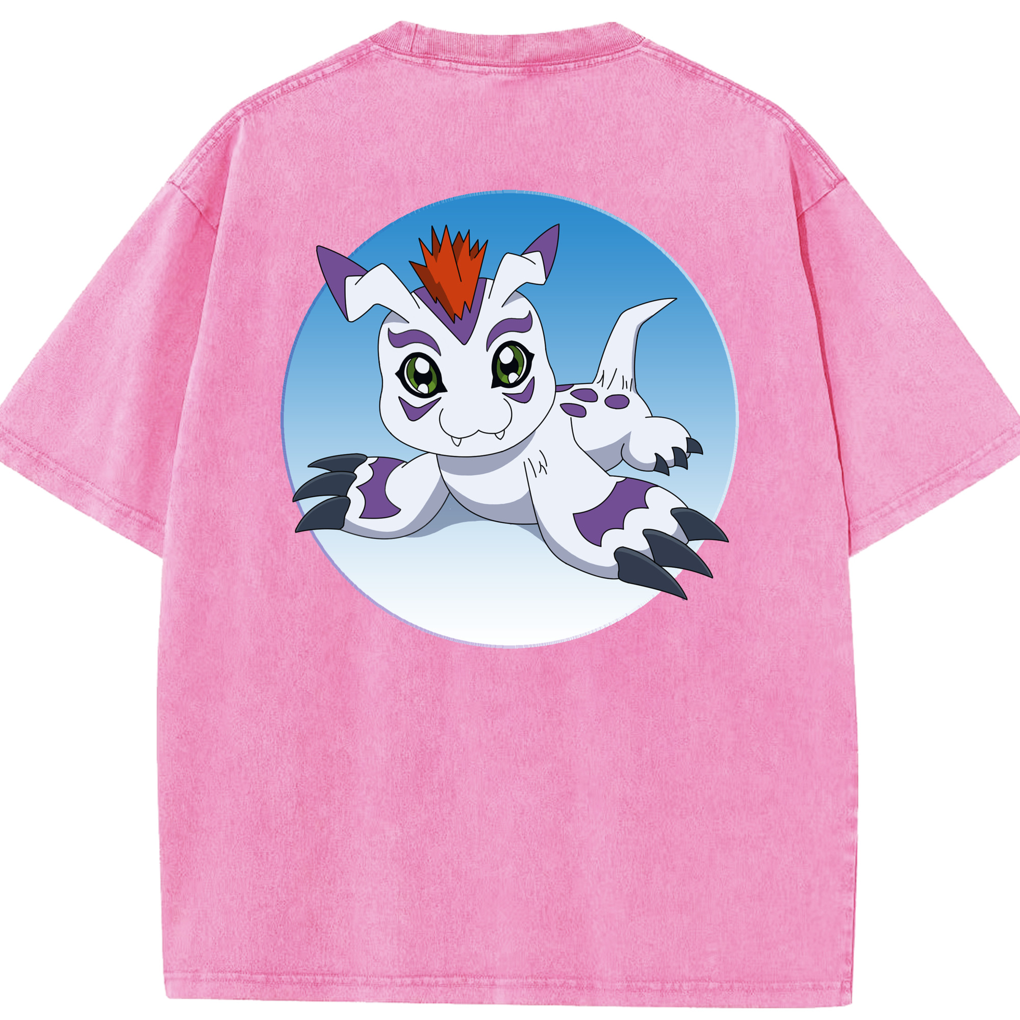 （画像用） Digimon デジタルモンスター/デジモン 綿100% ヴィンテージ風 半袖Tシャツ（背面プリント）
